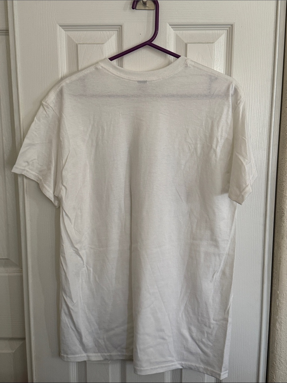 Gildan White Graphic Tee with Blue, Yellow and Orange Accents - Picture 5 of 5